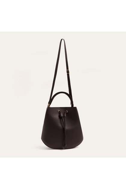 Women's Brown Drawstring Shoulder Bag