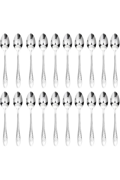 Stainless Steel Spoons, Individually Wrapped Teaspoons, Reusable Dessert & Fruit Spoons with Round E