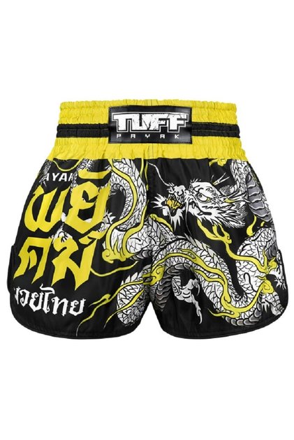 Payak Muay Thai Shorts Boxing Trunks Retro Style (Tpy-Rms009-Blk)