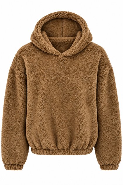 Unisex Children's Hooded Plush Sweatshirt Brown