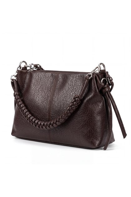MİSSBAG Acı Kahve Örgü Detaylı Kol ve Omuz Çantası