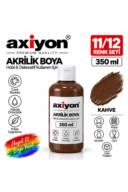 art Akrilik Boya 350 ml Kahverengi – Su Bazlı Hobi ve Dekoratif Boya
