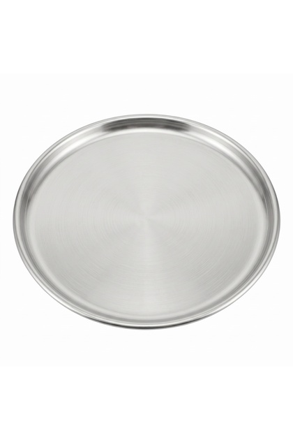 Stainless Steel Flat Plate No:9 Ø29.00 cm Round Set of 2 (2 Pieces) Large Size Serving Plate