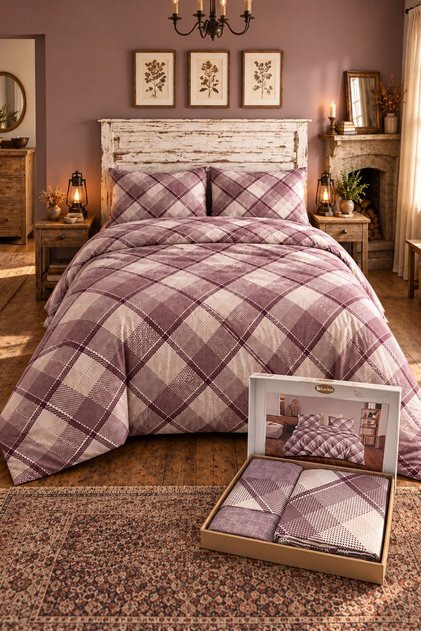 Larina | Boxed 100% Cotton Premium Double Duvet Cover Set | Soft and Breathable | Duvet Cover | Flat Sheet | Pillowcase | Bed | Dowry | 200 X 240 cm