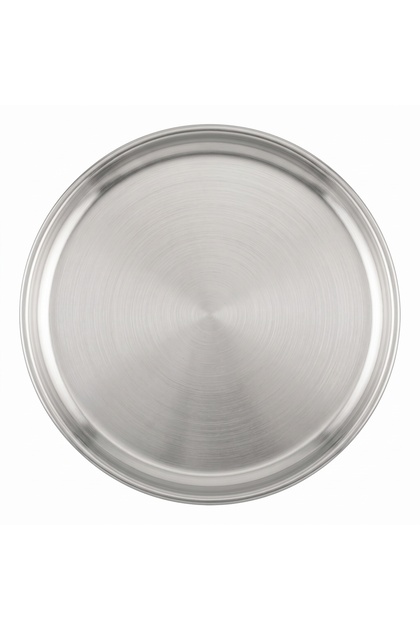Stainless Steel Flat Plate No:8 Ø26,50 cm Round Large Size Serving Plate Home Hotel Restaurant Use
