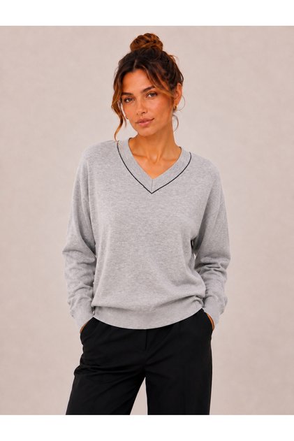 Women's V-Neck Knitwear Sweater 27K12319-06