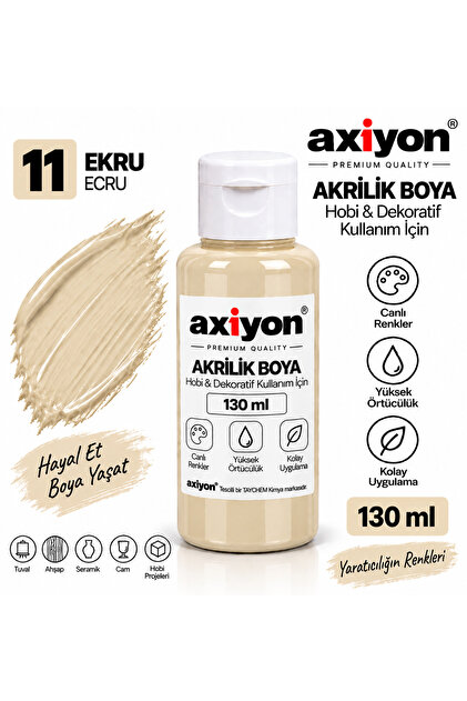 art Akrilik Boya 130 ml Ekru – Su Bazlı Hobi ve Dekoratif Boya