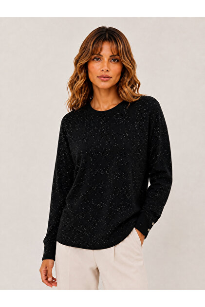 Women's Round Neck Sparkling Knit Sweater 27K12307-99
