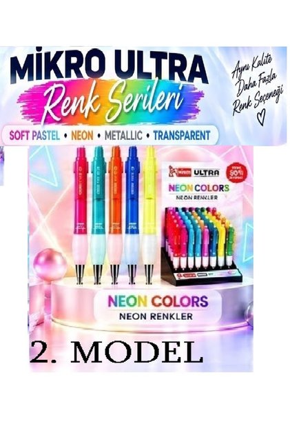 TOMBUL 0,7 NEON RENKLER VERZATİL KALEM ( 3 AYRI RENK GÖNDERİLİR )