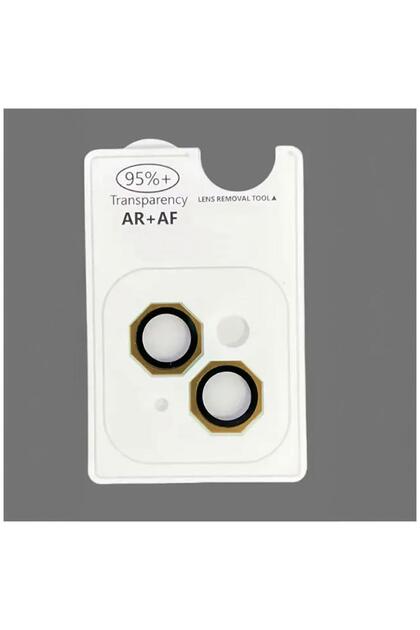iPhone 14 Plus Compatible Corner Camera Lens Protection Glass Gold