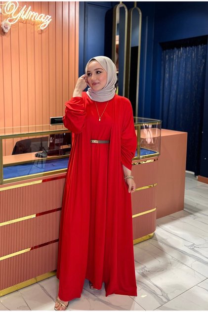 2-Piece Comfortable Dress Set Red