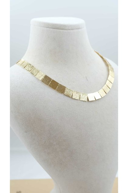 Gold Small Square Sequin Necklace