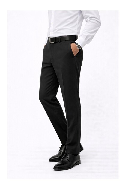 Classic fit lycra men's fabric trousers