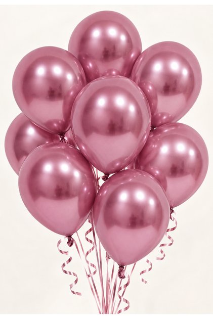 Chrome Pink Balloon 10Pcs Shiny Pink Chrome Balloon Birthday Engagement Promise Bachelorette Party Ornament Photo Shoot Celebration Decoration Balloons