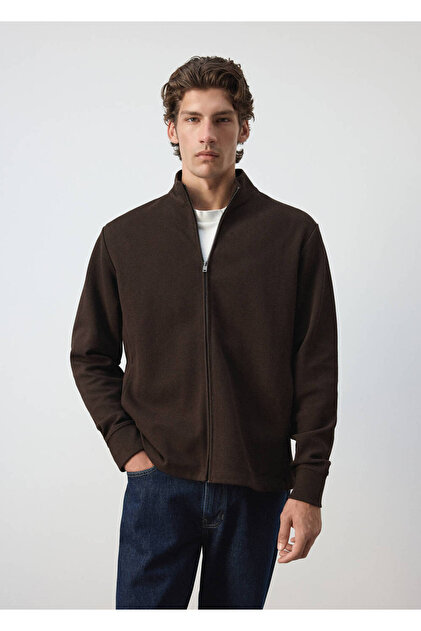 Kalıplı dokulu pamuklu sweatshirt
