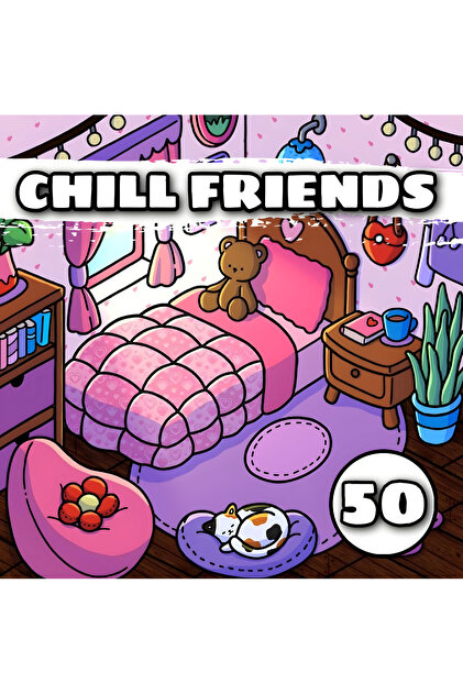 Carte de colorat - 50 de ilustratii - Chill Friends