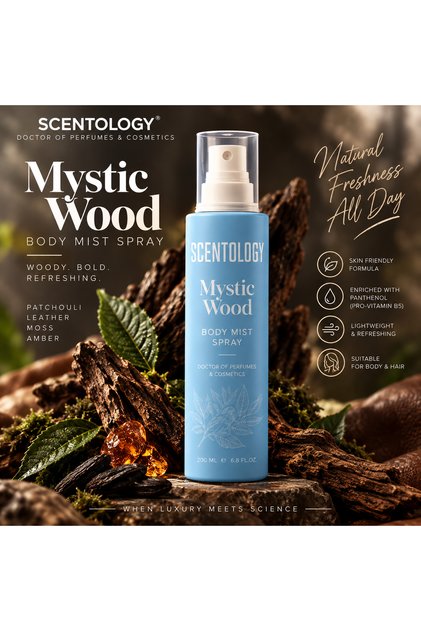 Mystic Wood Body Mist Unisex – Woody, Patchouli & Leather – 200 ml