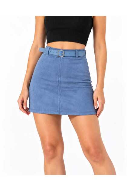 Mini Suede Skirt with Belt