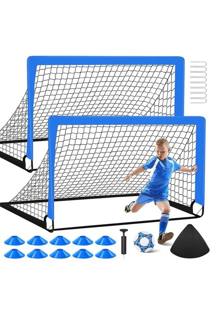 Soccer Goal for Backyard, 2 Soccer Goal of 4X3 FT Portable Training Equipment with Soccer Ball, 10 S