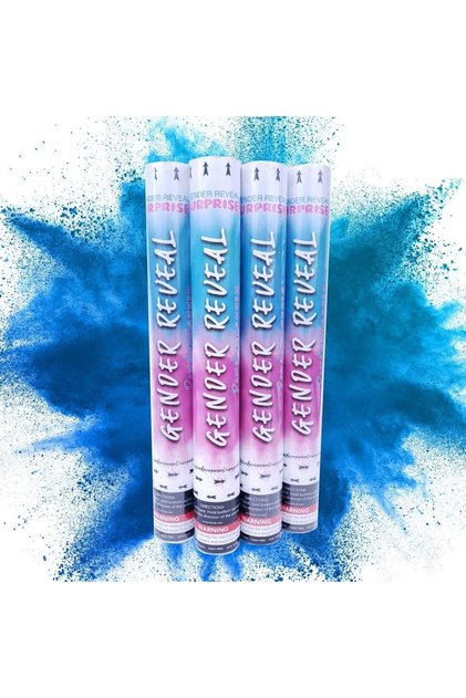 Gender Reveal Color popper | Gender Reveal Party | Party Events | Color in the Air | Organic | In Various Size (Confetti Twist & Shoot (Blue) 4 Pack)