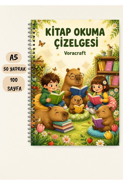 Children's Book Reading Chart Notebook A5 50 Sheets 100 Pages Wire Spiral Kto00007
