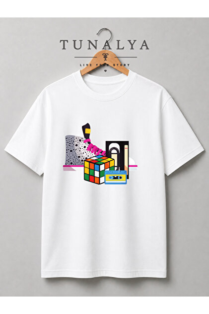 Tunalya Retro Vintage 80S 90S Nostalgia Design Premium Printed Unisex Cotton T-Shirt