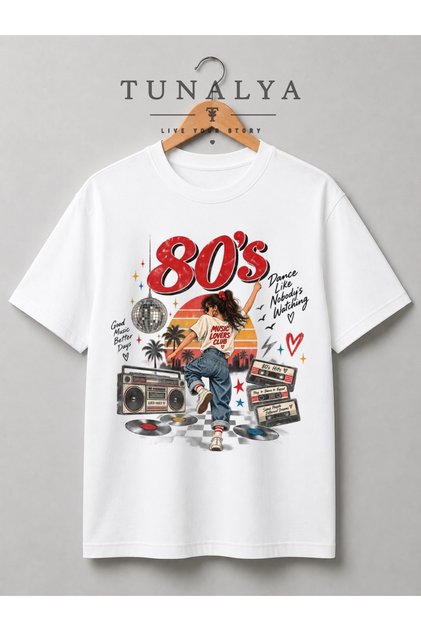 Tunalya Retro Vintage 80S 90S Nostalgia Design Premium Printed Unisex Cotton T-Shirt