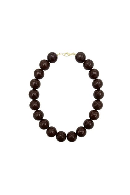 Mod Collection Big Beaded Colorful Necklace - Coffee