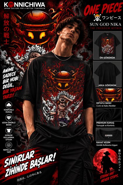 One Piece Gear5 Luffy Zoro Shanks Ace Anime T-Shirt Tee Tshirt – Black Character Printed Streetwear Design