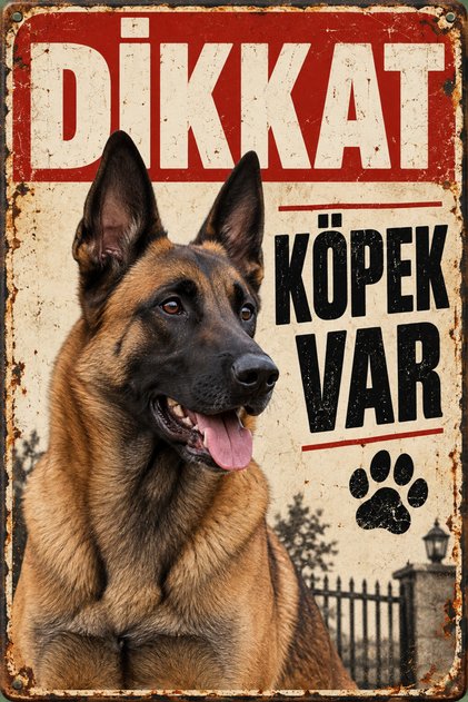 Belgian Malinois Beware of Dog Retro Metal Wall Sign 15X20 cm