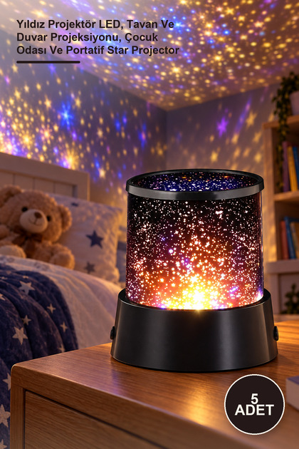 5 Pieces of Projection Night Light – Star Projector Led, Ceiling and Wall Projection, Children's Room and Portable Star Projector
