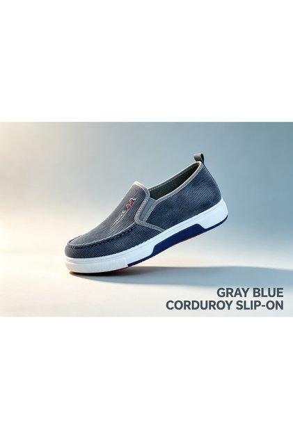 Men's corduroy slip-on casual shoes spring and autumn easy slip-on loafers soft sole anti-slip canvas shoes for middle-aged elderly