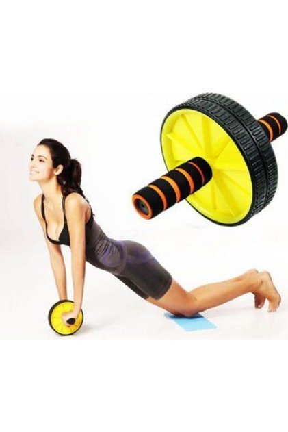 Tekerlekli Şınav Mekik Kardiyo Egzersiz Kas Spor Aleti Ayak Kol Karın Bacak Kası Geliştirme Seti