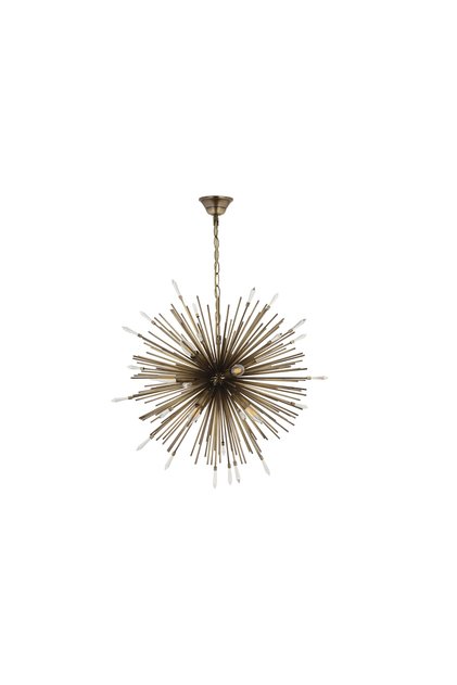 LAMPALUCE RİCCİO2 DOKUZLU TAŞLI SARKIT AVİZE 60CM,ESKİTME SARI
