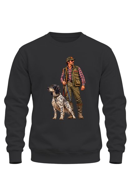Hunter and Hunting Dog Printed Sweatshirt – Hunting Outdoor Hunting Design