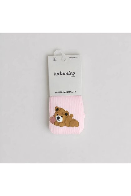 Boboli Teddy Bear Patterned Cotton Girls' Pantyhose