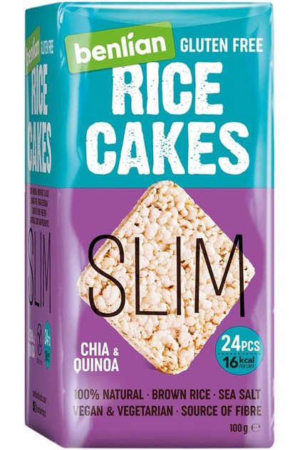Slim Brown Rice Cakes, Chia & Quinoa Flavor, 100g.... 3 PC ...