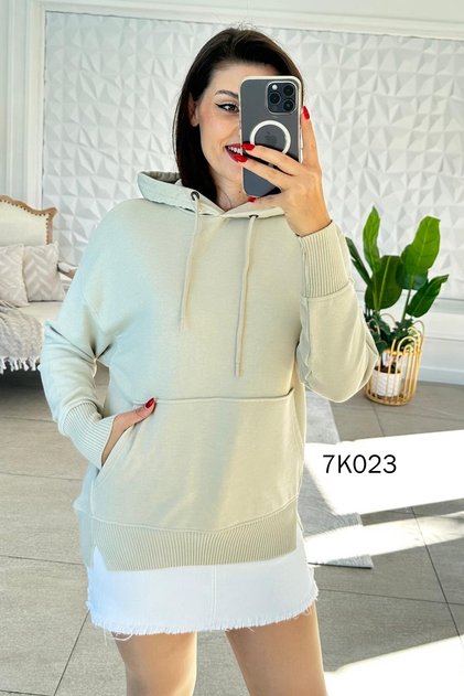 Kangaroo Pocket Hooded 2 Thread Sweatshirt 7K023