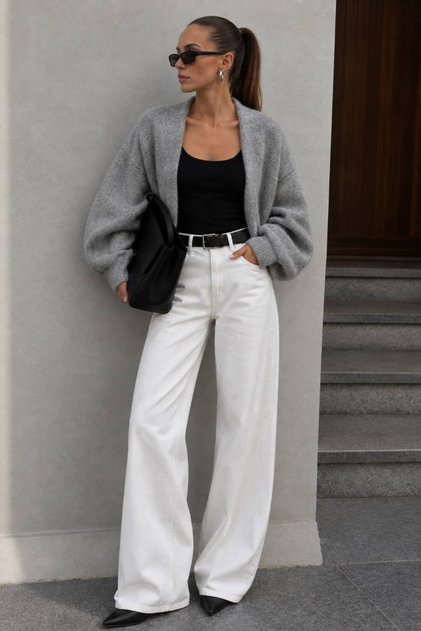 Wool Blended Balloon Sleeve Women's Bolero Sweater 52116080