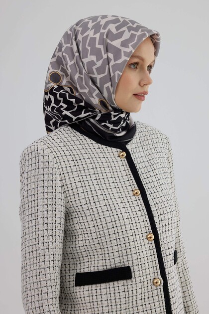 Twill Silk Scarf 53002 Black