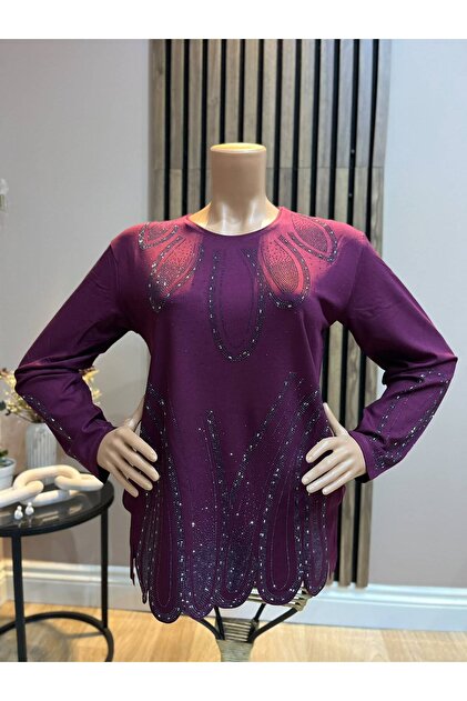 Women's Middle Age and Above Laser Cut Aden Shiny Winter Mother's Cotton Dress