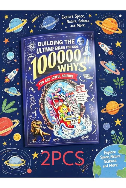 2PCS 10000 Whys Kids Fun Science Book Ultimate Brain Educational Reading Cultivate Scientific Thinki