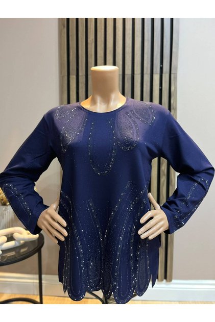 Women's Middle Age and Above Laser Cut Aden Shiny Winter Mother's Cotton Dress