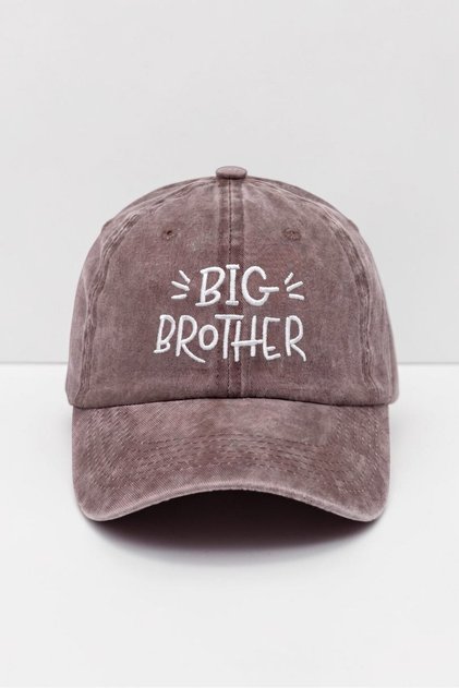 Brown Big Brother Embroidered Washable Vintage Men's Hat Ages 8+