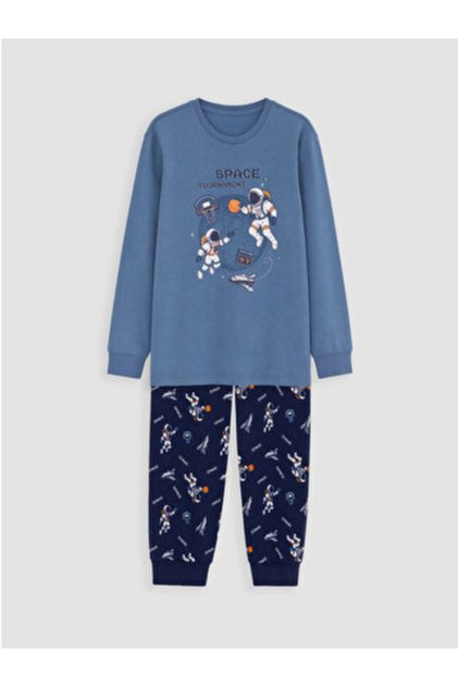 Indigo Crew Neck Boys' Pajama Set