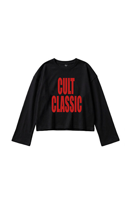 Kadın Cult Classic Yazılı Baskılı Uzun Kollu Bluz Tişört