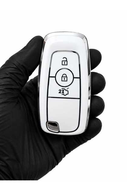 Ford Kuga Mustang Fusion Ecosport F150 F250 Ranger Compatible Nano Key Case Cover White Silver Color