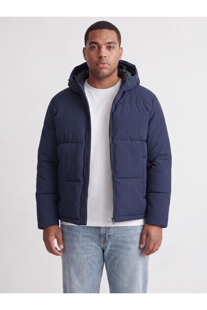 Jack Jones Jjgalaxy Puffer Jacket Pls Men's Navy Blue Large Size Coat
