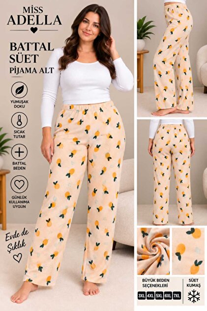 Women's Oversized Winter Pajamas Soft Stretchy Fabric Suede Pajamas