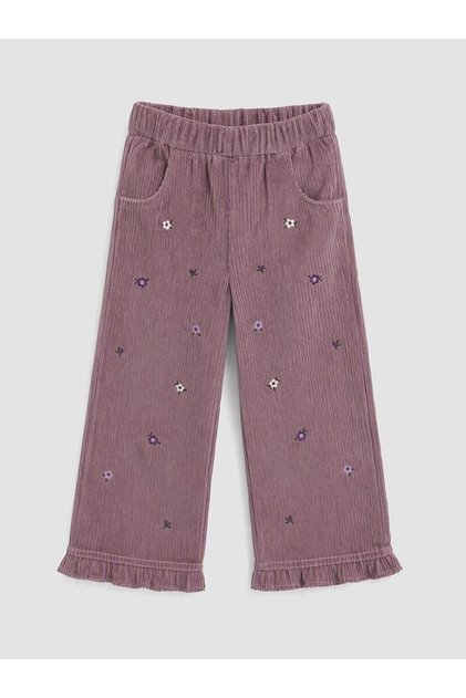 Girls' Velvet Trousers with Elastic Waist (W6)